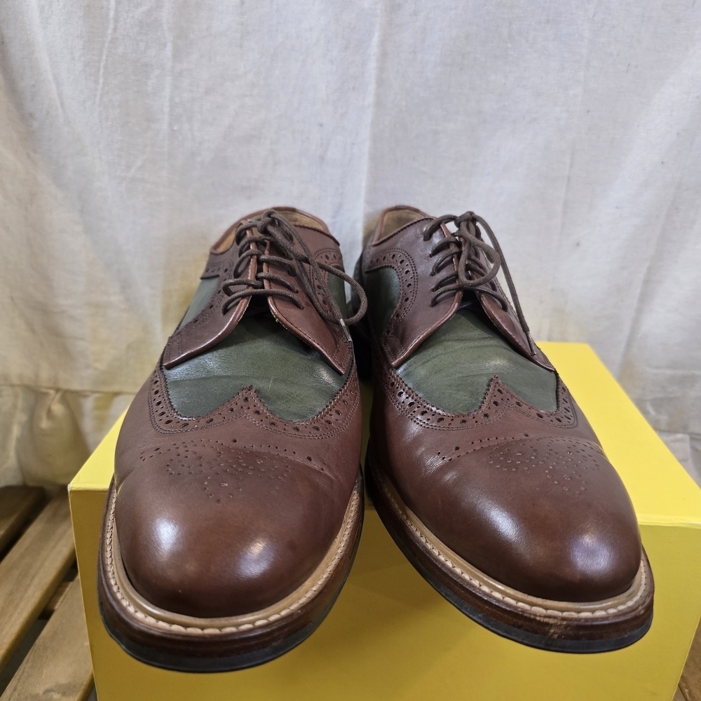 Charles Tyrwhitt Brown and Olive Oxfords - Picture 8 of 12